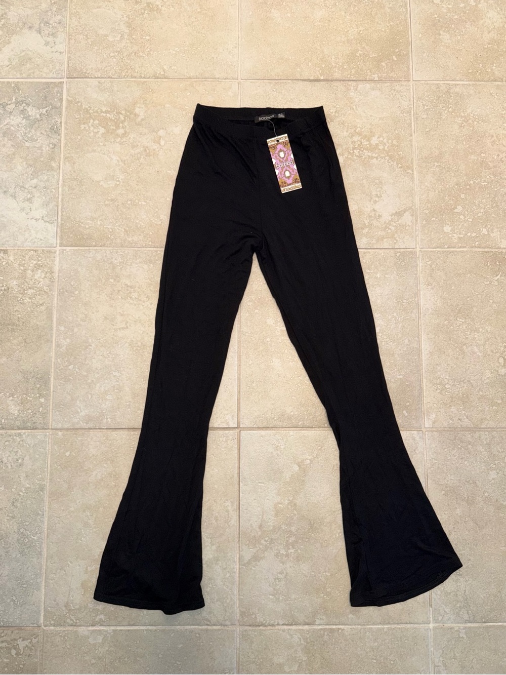 BRAND NEW Boohoo Black Wide-Leg Lounge Pants